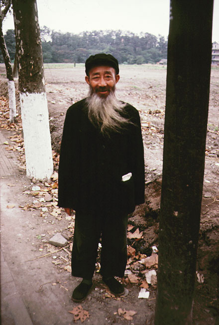 Man in China with long grey beard