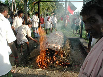 Funeral pyre burning,funeral ceremony,cremation