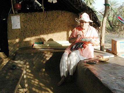 Visitor at Dolphin view restaurant at Halfmoon beach, Gokarna India