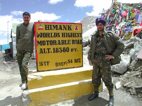 Highest motorable road in the world. The village of Himank altitude 5.602 meters  18.380 feet