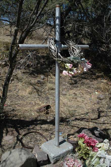 Cemetery south of Tucson, cross made of plumbing pipe