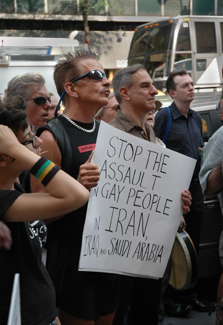lgbt demonstration Stop the assault of gay people in Iran, Iraq, Saudi Arabia