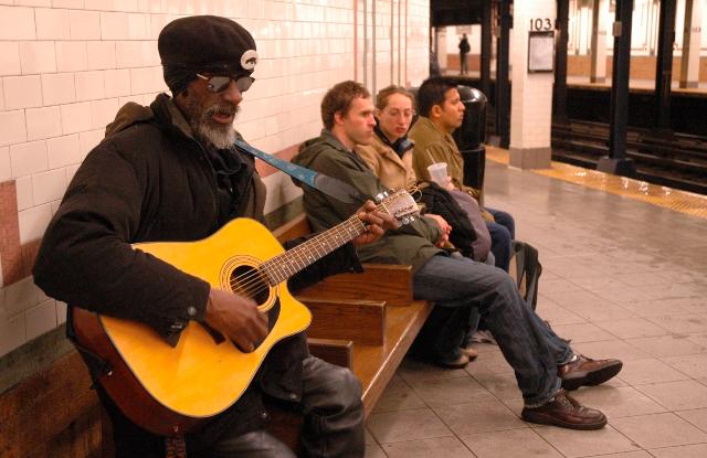 Musician in New York subway MTA