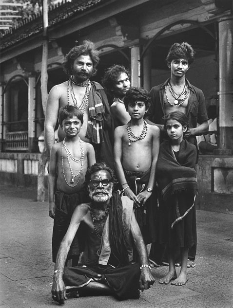 Group picture of pilgrims in Shiva temple in Gokarna